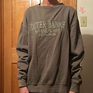Outer Banks graphic, army green crewneck, size small